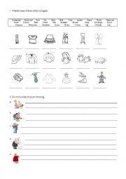 English Worksheet: Clothes