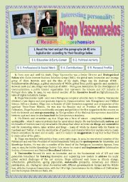 English Worksheet: Interesting Personality: Diogo Vasconcelos 