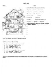 Describing the house with prepositions of place