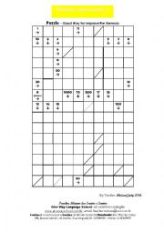 English Worksheet: Puzzle- Numbers Improvement