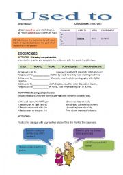 English Worksheet: Used to