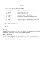 English Worksheet: Bank Robbery