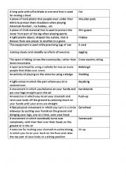 English Worksheet: sport equipment