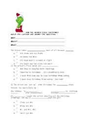 English Worksheet: HOW THE GRINCH STOLE CHRISTMAS!