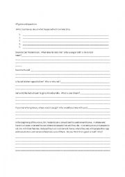 English Worksheet: Up Movie Questions
