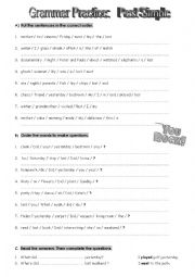 Simple Past - Grammar Practice Worksheet 