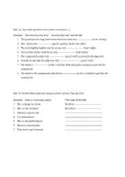 English Worksheet: ADJECTIVE AND ADVERBS EXERCICES