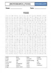 FOOD WORDSEARCH