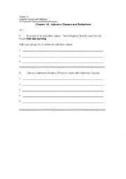 English Worksheet: Adjective Clauses and Relative Pronouns