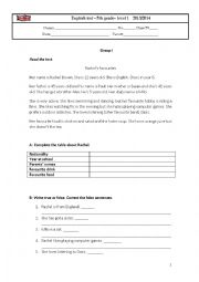 English Worksheet: 5th grade test 