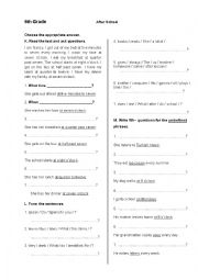 English Worksheet: After School 4