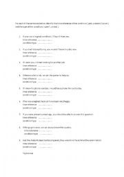 English Worksheet: Real and Unreal Conditions