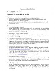 English Worksheet: lesson plan-international uniform