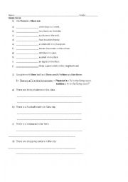 English Worksheet: There is/ There are exercises