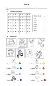 English Worksheet: Toys