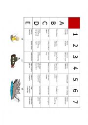 English Worksheet: Battleship Grid Have You Ever