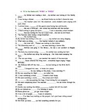 English Worksheet: WHEN OR WHILE