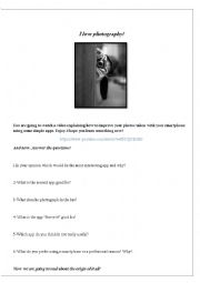 English Worksheet: I love Photography