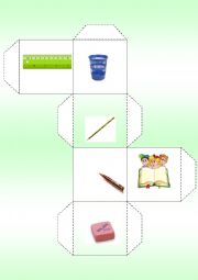 English Worksheet: SCHOOL  OBJECTS  DICE  GAME