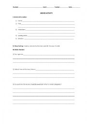 English Worksheet: Movie Review