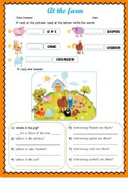 English Worksheet: At the farm