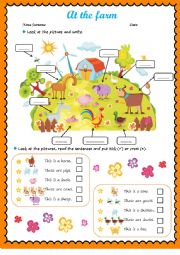 English Worksheet: At the farm 2