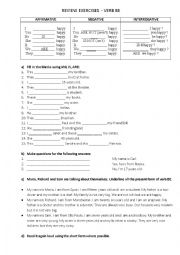 English Worksheet: Review VERB TO BE 