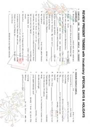 English Worksheet: Present tense review