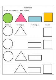 English Worksheet: Shapes kids