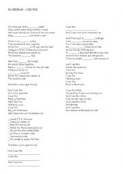 English Worksheet: Ed Sheeran - I see fire song