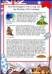 English Worksheet: AUSTRALIA:AN ABORIGINAL LEGEND