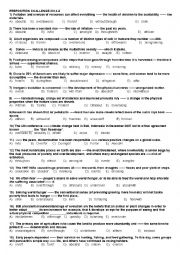 English Worksheet: FCE-PREPOSITION TEST 1