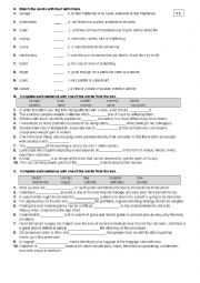 English Worksheet: FCE VOCABULARY 1.6