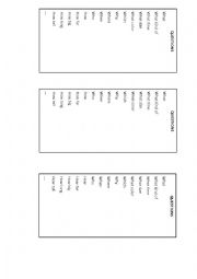 English Worksheet: Question Words