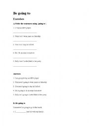 English Worksheet: be going to