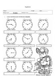 English Worksheet: time 