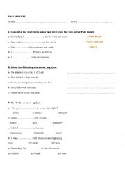 English Worksheet: Simle Past Regular Verbs