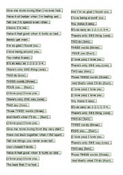 English Worksheet: lyrics puzzle 1-2-3-4 Plain White Ts