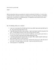 English Worksheet: Narrative writing