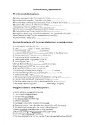 English Worksheet: Personal pronouns_Object pronouns