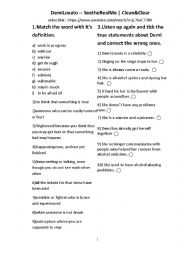 English Worksheet: Demi Lovato -- See the Real Me 