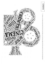 English Worksheet: Cinema - wordcloud