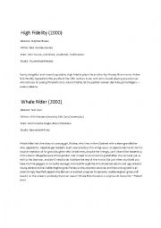 English Worksheet: recommended movies(Juno,The departed,Billy Elliot,etc)