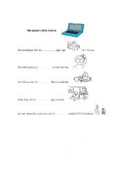 English Worksheet: daily routine 