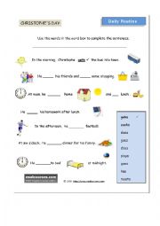 English Worksheet: routines