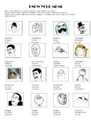 English Worksheet: know your meme
