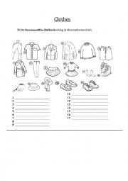 English Worksheet: Clothes Review