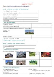 English Worksheet: Discover Canada - City: Ottawa (video 1)