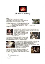 English Worksheet: Mr Bean in the Library