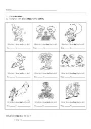 English Worksheet: Likes with Do and Does